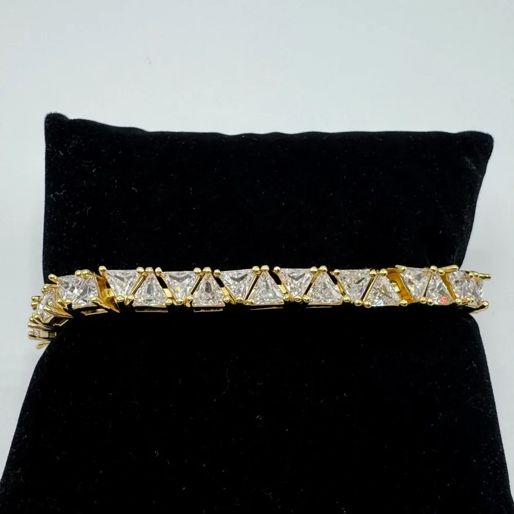 18k 13ct Trillion Tennis Bracelet - Picture 10 of 16